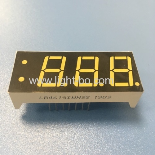 Ultra white customized triple digit 7 segment led display common anode for instrument panel