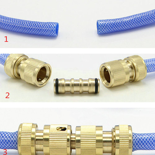 Brass 2-way quick joint hose connector