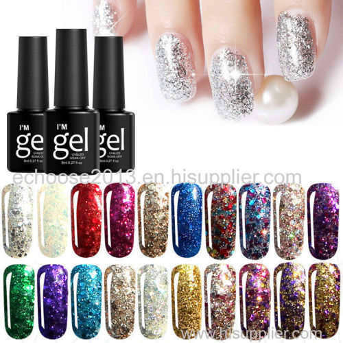 20 Colors Diamond UV Nail Gel Polish Soak-off Full Color Long Lasting Nail Art