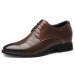 Height increasing elevator shoes men summer hollow leather dress shoes
