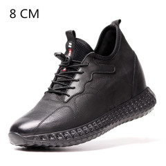 New Men's Height Increasing Elevator Sneakers Get Taller 8 CM/ 10 CM Genuine Leather