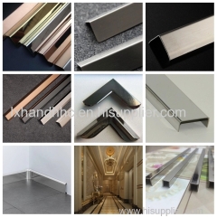 stainless steel tile edge trim on wall decoration