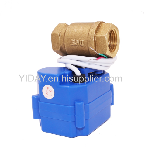 YIDAY DN20 3/4'' 2 way Brass Electric Ball Valve 9-24V AC/DC and CR01 2 Wire NPT or BSP Thread Ball Valve 