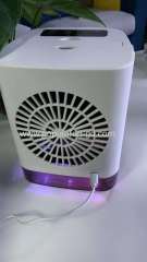 USB Mini Air Conditioner USB Desktop Cold Air Humidifier with LED Lights-3