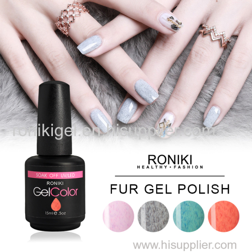 RONIKI Fur Effect Gel Polish Nail Matte Gel Polish Nail Painting Color Gel Frosted Surface Gel Polish