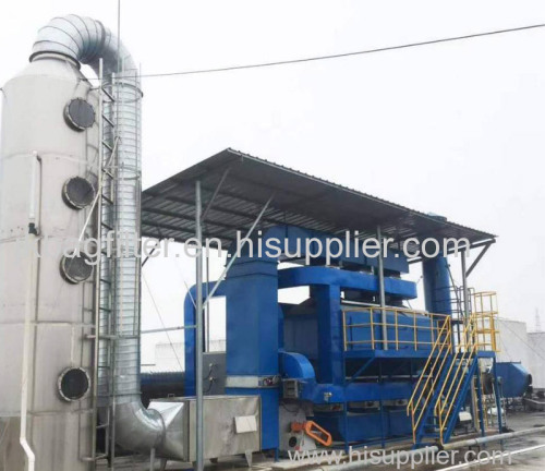 Water spray purification tower