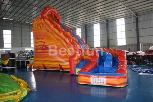 Large double lane Lava Inflatable Water Slide