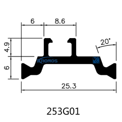 25.3mm Eurogroove Design Polyamide Thermal Struts for Aluminum Windows