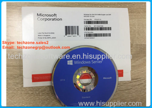 For W / Win / Windows Server 2016 R2 Standard OEM Software Coa Key Sticker License DVD Sealed Packing