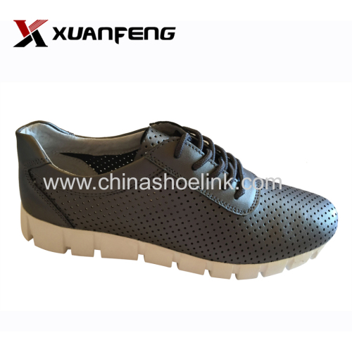 Black women lace-up genuine leather shoes manufacturer