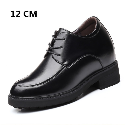 New Extra High 4.7 Inches Get Taller for Men Elevator Shoes Split Leather Height Increased Business Formal Derby Shoes