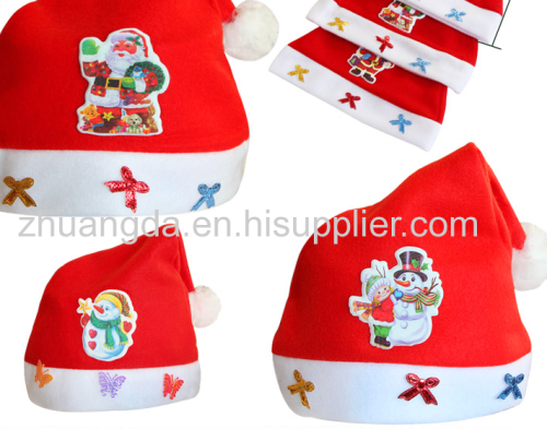 The new Christmas hat Christmas decoration quality super plush ball Christmas hat super thick