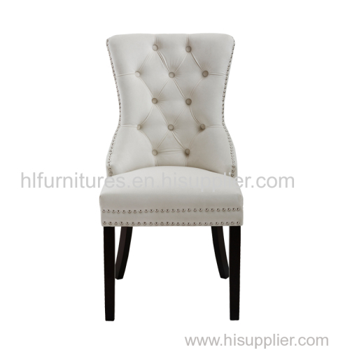 Velvet Solid Wood Dining Chair with Stud buttons and Knocker Ring HL-6087