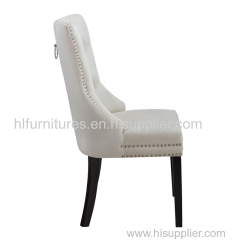 Velvet Solid Wood Dining Chair with Stud buttons and Knocker Ring HL-6087