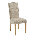 Upholstered Linen Solid Wood Dining Chair Resteraunt Chair with Stud
