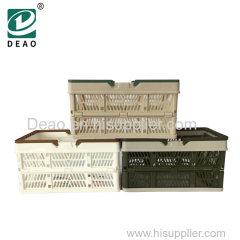 Deao Turnover Foldable Plastic Moving Basket With Fold Cover