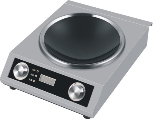 3500W Stainless Steel Single Commercial Induction Cooker Black Crystal Plate