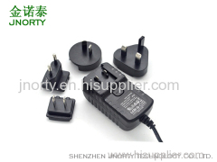 12V3A interchangeable wall plug in power adapter