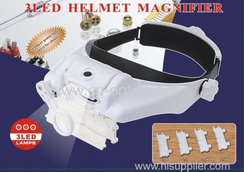 3LED HELMET MAGNIFIER with two level brightness