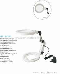 LED Folding magnifier with 3led lamp and ring 19 led