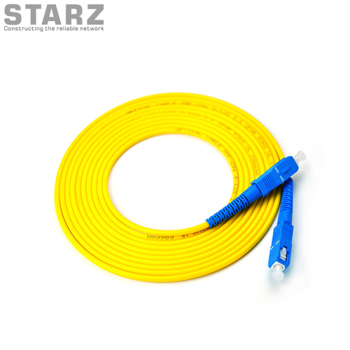 SC/UPC to SC/UPC 90/125um Single mode Yellow Simplex Fiber Optic Patch Cord Jump Cable