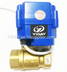 YIDAY 3/4'' 2 way Brass Electric Ball Valve 9-24V AC/DC and CR01 2 Wire NPT or BSP Thread Ball Valve