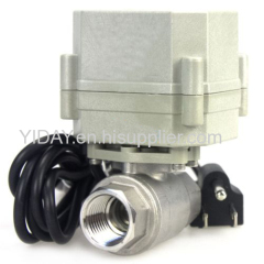 YIDAY SS304 Motorized Ball Valve DC12V CR202 Normally closed Electric Valve 3/4