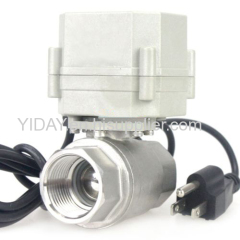 YIDAY SS304 Motorized Ball Valve DC12V CR202 Normally closed Electric Valve 3/4