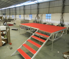 Portable modular stage steps for portable folding stage