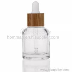 30ml Natural Bamboo Collar Glass Essential Oil Dropper Bottle