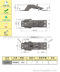 TANJA Stainless Steel Concealed adjustable toggle latch for Medical equipment