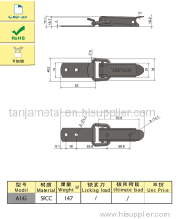 TANJA Zinc plated steel Safety Toggle latch with self-locking design for Vehicles spring toggle clasp lock