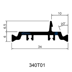 34mm Eurogroove Polyamide Insulating Struts for Aluminum Windows and Doors