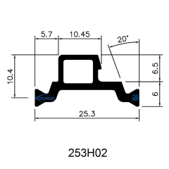 25.3mm Eurogroove Polyamide Insulating Profiles for Aluminum Windows and Doors