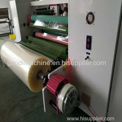 Double shaft high speed adhesive tape rewinding rewinder machine