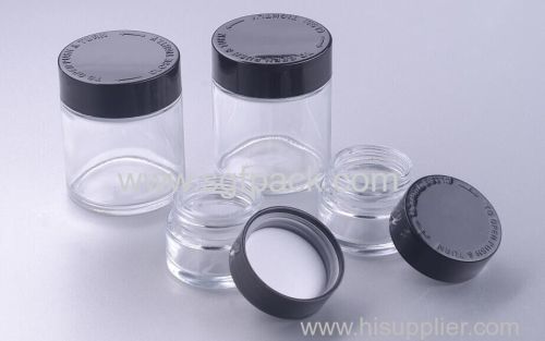 Screw Glass Jar Empty Child Proof Glass Bottle jar Resistant cap Glass Container For CBD products