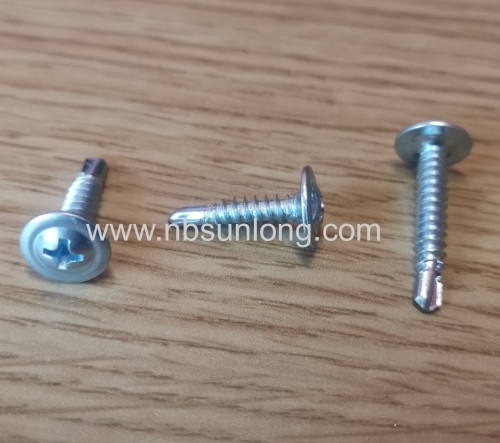 Self drilling screw - wafer head - cross phillips drive - zinc coated