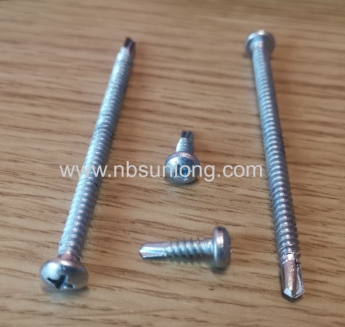 Self drilling screw - pan head - cross phillips drive - zinc coated