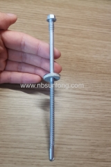 Roofing screw - double thread -EPDM washer grey color - NO.5 Point - ruspert