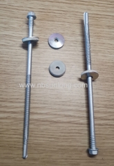 Roofing screw - double thread -EPDM washer grey color - NO.5 Point - ruspert