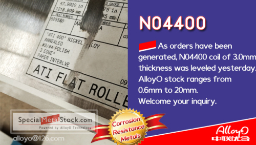 AlloyO Special Metal: Monel 400 N04400 2.4360 nickel-copper alloy 3.0mm has been flattened