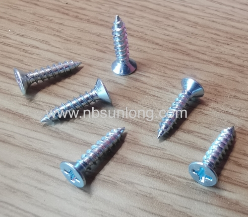 DIN7982 - Self tapping screw - CSK head - cross phillips drive - zinc coated