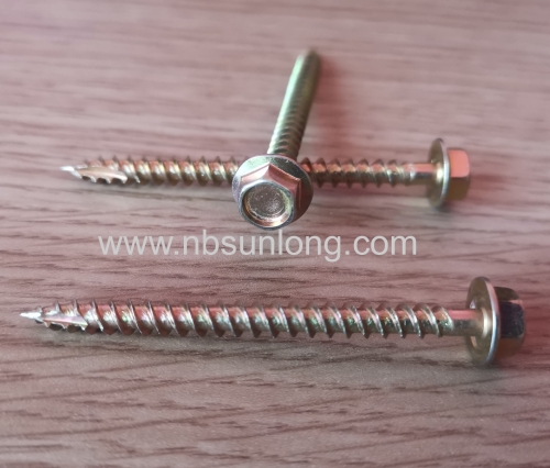 Wood screw - hex head - cut tip - zinc coated