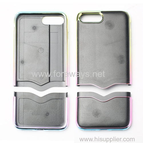 customized iPhone separate up down part insert paste leather case injection molding
