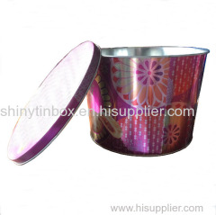 Popcorn Tin Bucket with handle