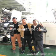 India customer Inspection SPC Flooring machine