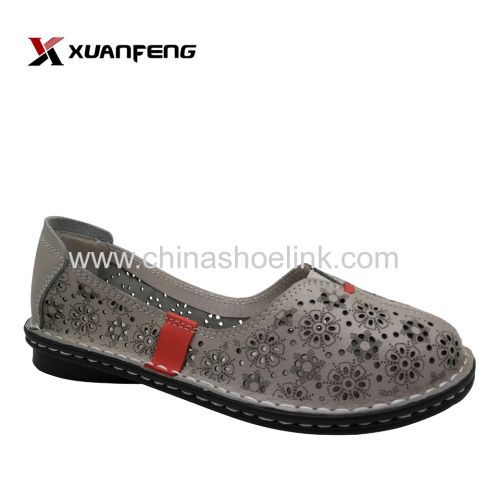 OEM Factory Summer Latest Ladies Girls Leather Flat Shoes