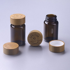 60ml amber glass bottle with child resistant cap for health care products