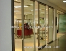 office glass flooding door,glass movable partition,glass operable wall
