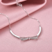 Design Your Own Jewelry | Bow Charm Bracelet Silver | Clear Zirconia Bracelets